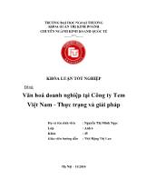 Đề tài Văn hoá doanh nghiệp tại Công ty Tem Việt Nam - Thực trạng và giải pháp