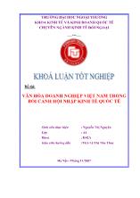 Đề tài Văn hóa doanh nghiệp Việt Nam trong bối cảnh hội nhập kinh tế quốc tế