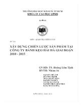 Đề tài Xây dựng chiến lược sản phẩm tại công ty bánh kẹo Hải Hà giai đoạn 2010 - 2015