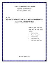 Đề tài Xây dựng kế hoạch marketing cho sản phẩm dầu gội nam Clear Men