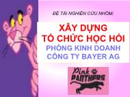 Đề tài Xây dựng tổ chức học hỏi phòng kinh doanh công ty Bayer AG