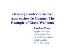 Devising Context Sensitive Approaches To Change: The Example of GlaxoWellcome