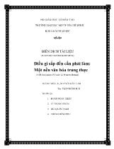 Điều gì sắp đến cần phải làm: Một nền văn hóa trung thực