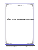 Đồ án : Thiết kế nhà máy bia 20 triệu lít/năm