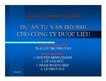 Dự án tư vấn ISO 9001 cho công ty dược liệu