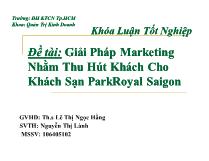 Giải pháp marketing nhằmthu hút khách cho khách sạn ParkRoyal Saigon