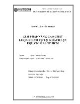 Giải pháp nâng cao chất lượng dịch vụ tại khách sạn Equatorial Tp.HCM