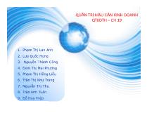 Hệ thống hậu cần chuỗi cung ứng