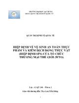 Hiệp định về vệ sinh an toàn thực phẩm và kiểm dịch động thực vật (hiệp định SPS) của tổ chức thương mại thế giới (WTO)