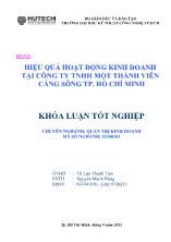 Hiệu quả hoạt động kinh doanh tại công ty TNHH một thành viên Cảng Sông TP. Hồ Chí Minh