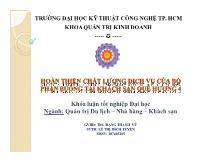 Hoàn thiện chất lượng dịch vụ của bộ phận buồng tại khách sạn Quê Hương 4