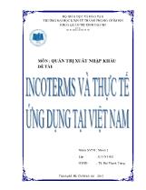 Incoterms và thực tế- Ứng dụng tại Việt Nam