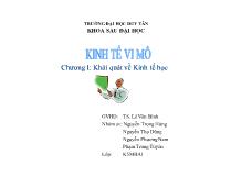 Kinh tế vi mô Chương I: Khái quát về Kinh tế học