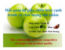 Mối quan hệ giữa chiến lược cạnh tranh và chất lượng sản phẩm