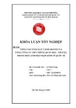 Nâng cao năng lực cạnh tranh của tổng công ty viễn thông quân đội – Viettel trong bối cảnh hội nhập kinh tế quốc tế