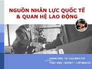 Nguồn nhân lực quốc tế & quan hệ lao động