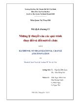 Những lý thuyết của các quá trình thay đổi và đổi mới tổ chức