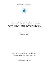 Phác họa chân dung nhà quản trị tâm đắc “Vua Thép” Andrew Carnegie