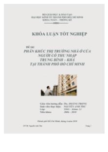Phân khúc thị trường nhà ở của người có thu nhập trung bình- Khá tại thành phố Hồ Chí Minh