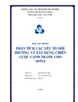 Phân tích các yếu tố môi trường và xây dựng chiến lược cạnh tranh cho Apple