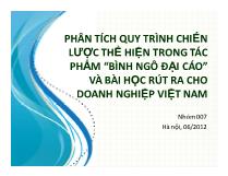 Phân tích quy trình chiến lược thểhiện trong tác phẩm “Bình Ngô đại cáo” và bài học rút ra cho doanh nghiệp Việt Nam