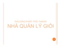 Phương pháp trở thành nhà quản lý giỏi