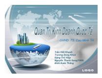 Phương thức thâm nhập thị trường quốc tế
