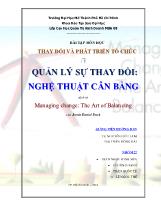 Quản lý sự thay đổi: nghệ thuật cân bằng