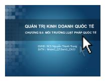 Quản trị kinh doanh quốc tế Chương II.6: môi trường luật pháp quốc tế