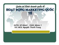 Quản trị kinh doanh quốc tế Hoạt động marketing quốc tế