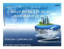 Quản trị kinh doanh quốc tế Hoạt động sản xuất –điều hành quốc tế