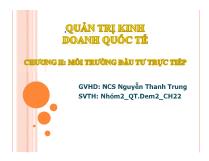 Quản trị kinh doanh quốc tế. Môi trường đầu tư trực tiếp