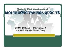 Quản trị kinh doanh quốc tế Môi trường văn hóa quốc tế