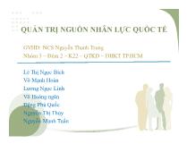 Quản trị kinh doanh quốc tế Quản trị nguồn nhân lực quốc tế