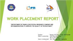 Recruitment in thang long postal insurance company and recommendations to improve the quality of recruitment