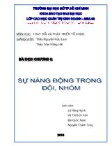 Sự năng động trong đội, nhóm