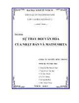 Sự thay đổi văn hóa của Nhật Bản và Matsushita