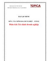 Tài chính doanh nghiệp –FIN102 Phân tích Tài chính doanh nghiệp