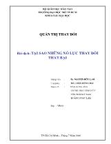 Tại sao những nỗ lực thay đổi thất bại