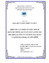 Thiết kế can thiệp tổ chức khi áp dụng hệ thống quản lý chất lượng ISO 9001:2008 tại công ty cổ phần xây dựng và kinh doanh địa ốc Hòa Bình