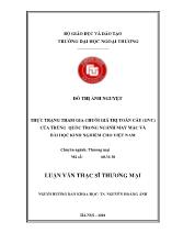 Thực trạng tham gia chuỗi giá trị toàn cầu (GVC) của Trung Quốc trong ngành may mặc và bài học kinh nghiệm cho Việt Nam