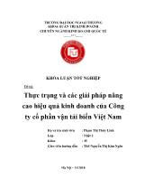 Thực trạng và các giải pháp nâng cao hiệu quả kinh doanh của Công ty cổ phần vận tải biển Việt Nam