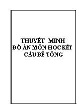 Thuyết minh Đồ án môn học kết cấu bê tông