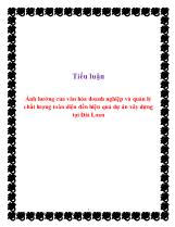 Tiểu luận Ảnh hưởng của văn hóa doanh nghiệp và quản lý chất lượng toàn diện đến hiệu quả dự án xây dựng tại Đài Loan