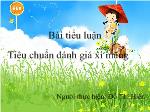 Tiểu luận Bài Tiêu chuẩn đánh giá xi măng