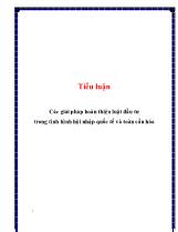 Tiểu luận Các giải pháp hoàn thiện luật đầu tư trong tình hình hội nhập quốc tế và toàn cầu hóa