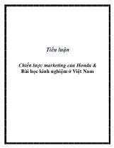 Tiểu luận Chiến lược marketing của Honda & Bài học kinh nghiệm ở Việt Nam