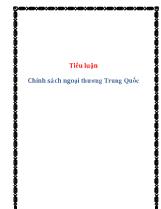 Tiểu luận Chính sách ngoại thương Trung Quốc