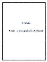 Tiểu luận Chính sách sản phẩm của Cocacola