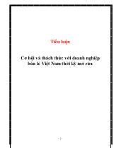 Tiểu luận Cơ hội và thách thức với doanh nghiệp bán lẻ Việt Nam thời kỳ mở cửa